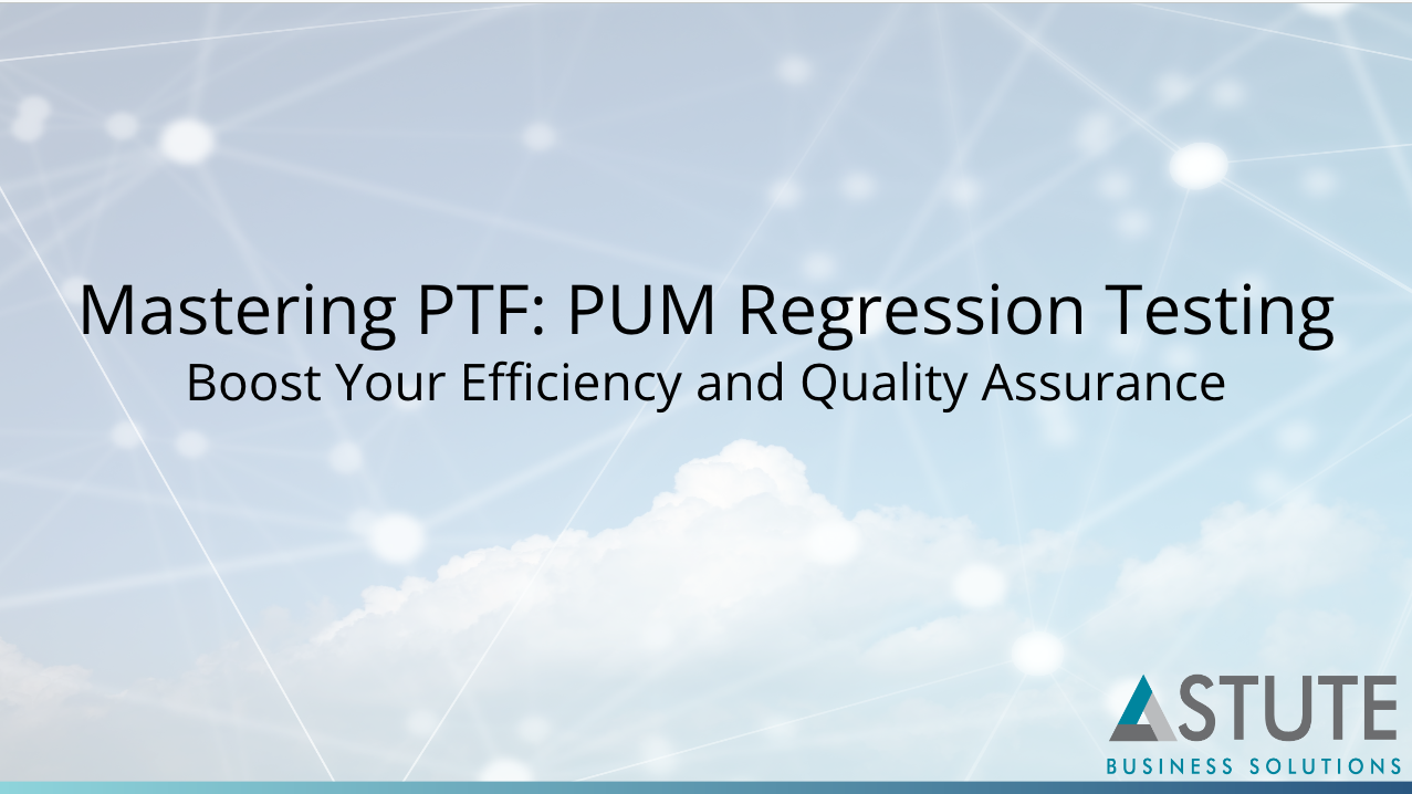 Using Peoplesoft Test Framework For Pum Regression Testing